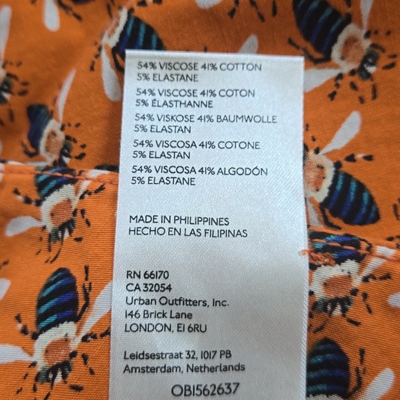 Anthropologie Maeve x Sarah Gordon Bee The Colette Wideleg Pants Orange Crop - Picture 4 of 5